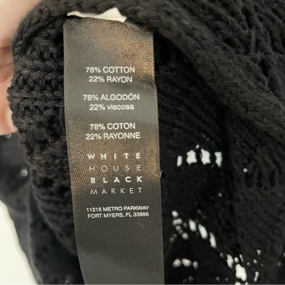 NEW WHBM 3/4 Sleeve Open Knit Embellished Beaded Tunic Sweater Top Size Medium - Picture 8 of 14